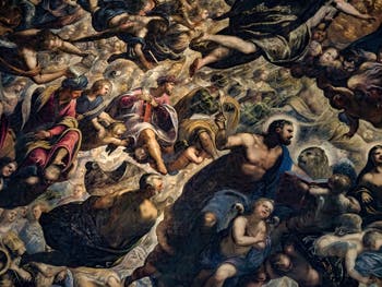 Tintorettos Paradies, König Salomon, die Propheten Jesaja und Amos, Noah und St. Markus, im Dogenpalast in Venedig