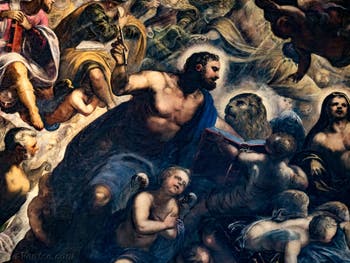 Le Paradis de Tintoret, saint Marc évangéliste et son lion, au Palais des Doges de Venise