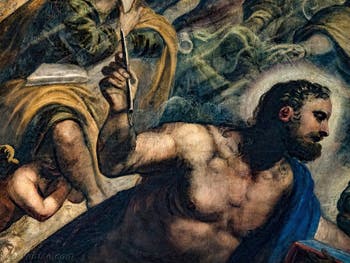 Tintorettos Paradies, St. Markus Evangelist, Detail, im Dogenpalast in Venedig