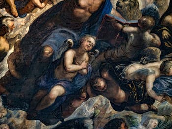 Le Paradis de Tintoret, ange en dessous de saint Marc, au Palais des Doges de Venise