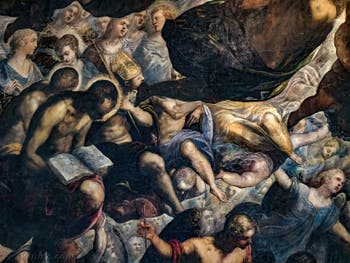 die Heiligen unter Noah aus Tintorettos Paradies im Dogenpalast in Venedig