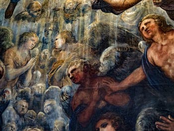 Le Paradis de Tintoret, les anges en vol sous l'archange Raphaël, au Palais des Doges de Venise