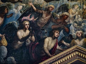 Le Paradis de Tintoret, la prière des anges sous l'archange Raphaël, au Palais des Doges de Venise