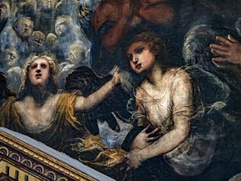 Tintorettos Paradies, die Sanftheit der Engel unter dem Erzengel Raphael, im Dogenpalast in Venedig