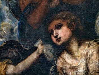 Le Paradis de Tintoret, la beauté d'un ange sous l'archange Raphaël, au Palais des Doges de Venise