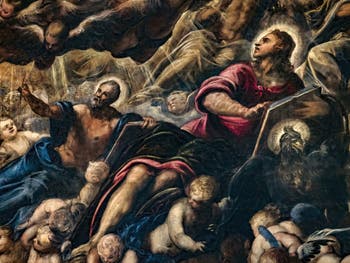 Le Paradis de Tintoret, saint Matthieu et saint Jean, au Palais des Doges de Venise