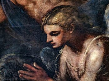 Le Paradis de Tintoret, détail d'un ange en prière, au Palais des Doges de Venise