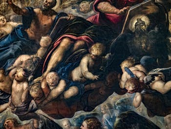 Le Paradis de Tintoret, saint Matthieu et l'aigle de saint Jean, au Palais des Doges de Venise