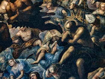 Le Paradis de Tintoret, anges, saints et martyrs, au Palais des Doges de Venise