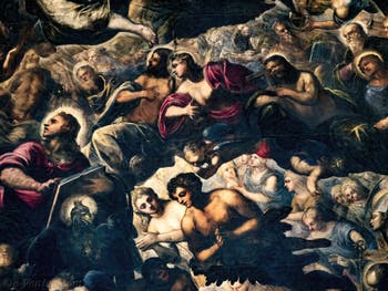 Le Paradis de Tintoret, saint Jean, saint Thomas, saint Philippe, Adam et Ève, au Palais des Doges de Venise