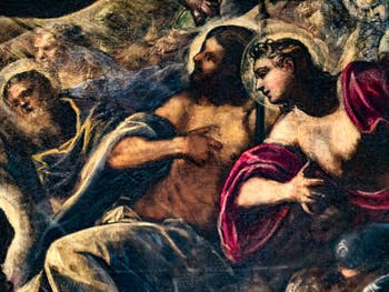 Tintorettos Paradies, die Heiligen des Paradieses, im Dogenpalast in Venedig