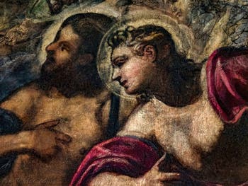 Tintorettos Paradies, Porträt der Paradiesheiligen, im Dogenpalast in Venedig