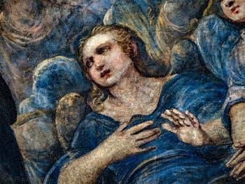 Le Paradis de Tintoret, ange en adoration, au Palais des Doges de Venise