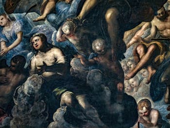 Le Paradis de Tintoret, anges et chérubins en adoration, au Palais des Doges de Venise