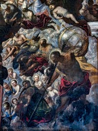 Le Paradis de Tintoret, Rachel et ses enfants et saint Christophe, au Palais des Doges de Venise
