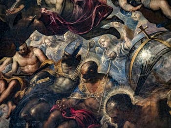 Le Paradis de Tintoret, saint Nicolas de Bari et ses trois sphères d'or, au Palais des Doges de Venise