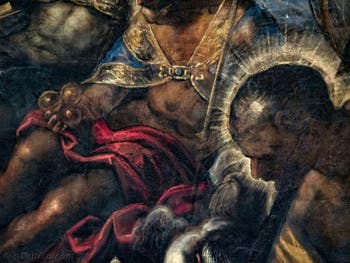 Tintorettos Paradies, Porträt des heiligen Christophorus vor dem heiligen Nikolaus von Bari, im Dogenpalast in Venedig