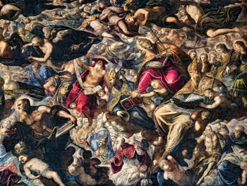 Le Paradis de Tintoret, saint Jérôme, saint Grégoire le Grand, saint Augustin, saint Paul, au Palais des Doges de Venise
