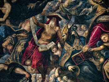 Le Paradis de Tintoret, saint Jérôme et saint Ambroise, au Palais des Doges de Venise