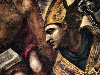 Le Paradis de Tintoret, saint Ambroise de Milan, au Palais des Doges de Venise