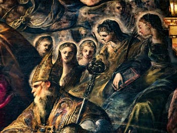 Le Paradis de Tintoret, saint Augustin et sa mère Monique, au Palais des Doges de Venise