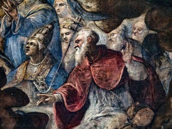 Le Paradis de Tintoret, saint Thomas d'Aquin, au Palais des Doges de Venise