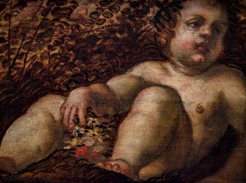 Le Tintoret, le Printemps, huile sur toile au plafon de l'Atrium Carré du Palais des Doges de Venise