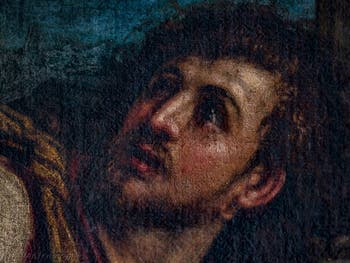 Paul Véronèse, saint Jean l'évangéliste écrit l'Apocalypse, dans le salon de l'Atrium carré du Palais des Doges à Venise