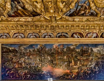 La Bataille de Lépante, Andrea Vicentino, Salle du Scrutin du Palais des Doges de Venise