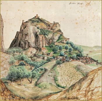 Albrecht Dürer Vue du Val d'Arco 1495.