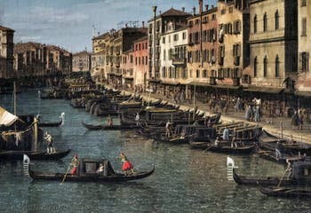 Canaletto, Le Grand Canal vu du Pont du Rialto vers la Ca' Foscari à Venise, le Grand Canal et la Riva del Vin, Galerie Nationale Barberini à Rome