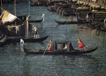 Canaletto, Le Grand Canal vu du Pont du Rialto vers la Ca' Foscari à Venise, gondole de Casada, Galerie Nationale Barberini à Rome