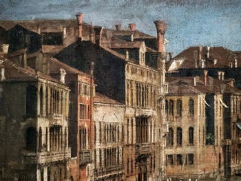 Canaletto, Le Grand Canal vu du palais Balbi jusqu’au pont du Rialto, les façades des palais du Grand Canal, à la Ca' Rezzonico à Venise