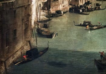 Canaletto, Le Grand Canal vu du palais Balbi jusqu’au pont du Rialto, gondoles sur le Grand Canal, à la Ca' Rezzonico à Venise