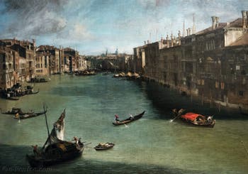 Canaletto, Le Grand Canal vu du palais Balbi jusqu’au pont du Rialto, à la Ca' Rezzonico à Venise