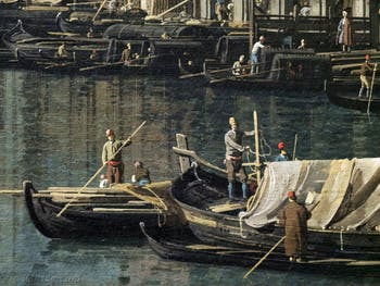 Canaletto, Le Grand Canal de Venise et le Pont du Rialto vu du Sud, bateaux sur le Grand Canal, Galerie Nationale Barberini à Rome