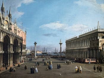 Canaletto, La Piazzetta avec la Basilique Saint-Marc et la Bibliothèque Marciana, Galerie Nationale Barberini à Rome