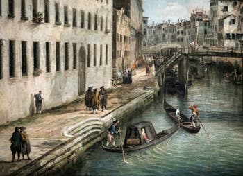 Canaletto, Der Blick auf den Rio dei Mendicanti, die Fondamenta dei Mendicanti, in der Ca' Rezzonico in Venedig
