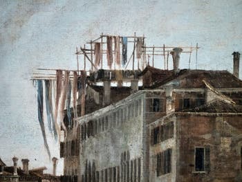 Canaletto, La Vue du Rio dei Mendicanti, le linge sur les toits dei Mendicanti, à la Ca' Rezzonico à Venise