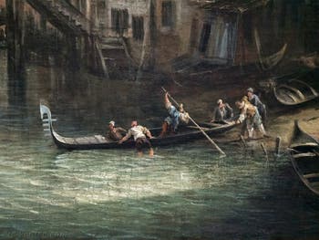 Canaletto, La Vue du Rio dei Mendicanti, le Squero sur le Rio dei Mendicanti, à la Ca' Rezzonico à Venise
