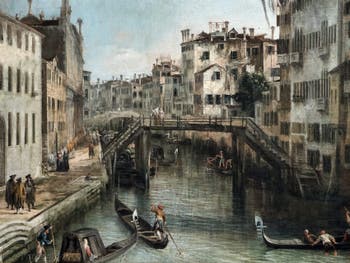 Canaletto, La Vue du Rio dei Mendicanti, le pont de bois du Rio dei Mendicanti, à la Ca' Rezzonico à Venise