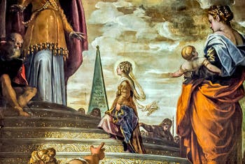 Tintoretto, Die Darstellung der Jungfrau Maria im Tempel in der Kirche Madonna dell'Orto in Venedig.
