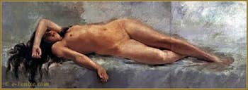 Extended nude 1888, first known work by Mariano Fortuny