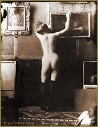 Nude study model by Mariano Fortuny circa 1895
