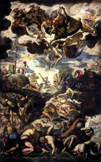 Tintoret L'érection du Serpent de Bronze ou d'Airain à la Scuola Grande San Rocco à Venise