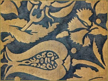 Detail of a Mariano Fortuny fabric