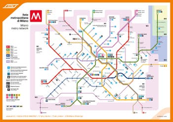 Plan des Lignes de Métro de Milan en Italie