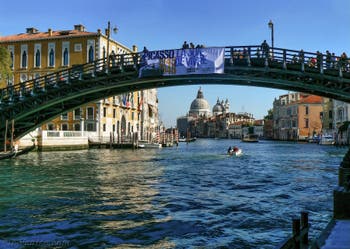 The Accademia Bridge on the Grand Canal in Venice