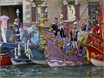 Historic procession at the Regata Storica in Venice
