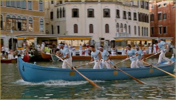 Historische Regatta von Venedig, Regata Storica, das Rennen der Caorlina mit 6 Ruderern